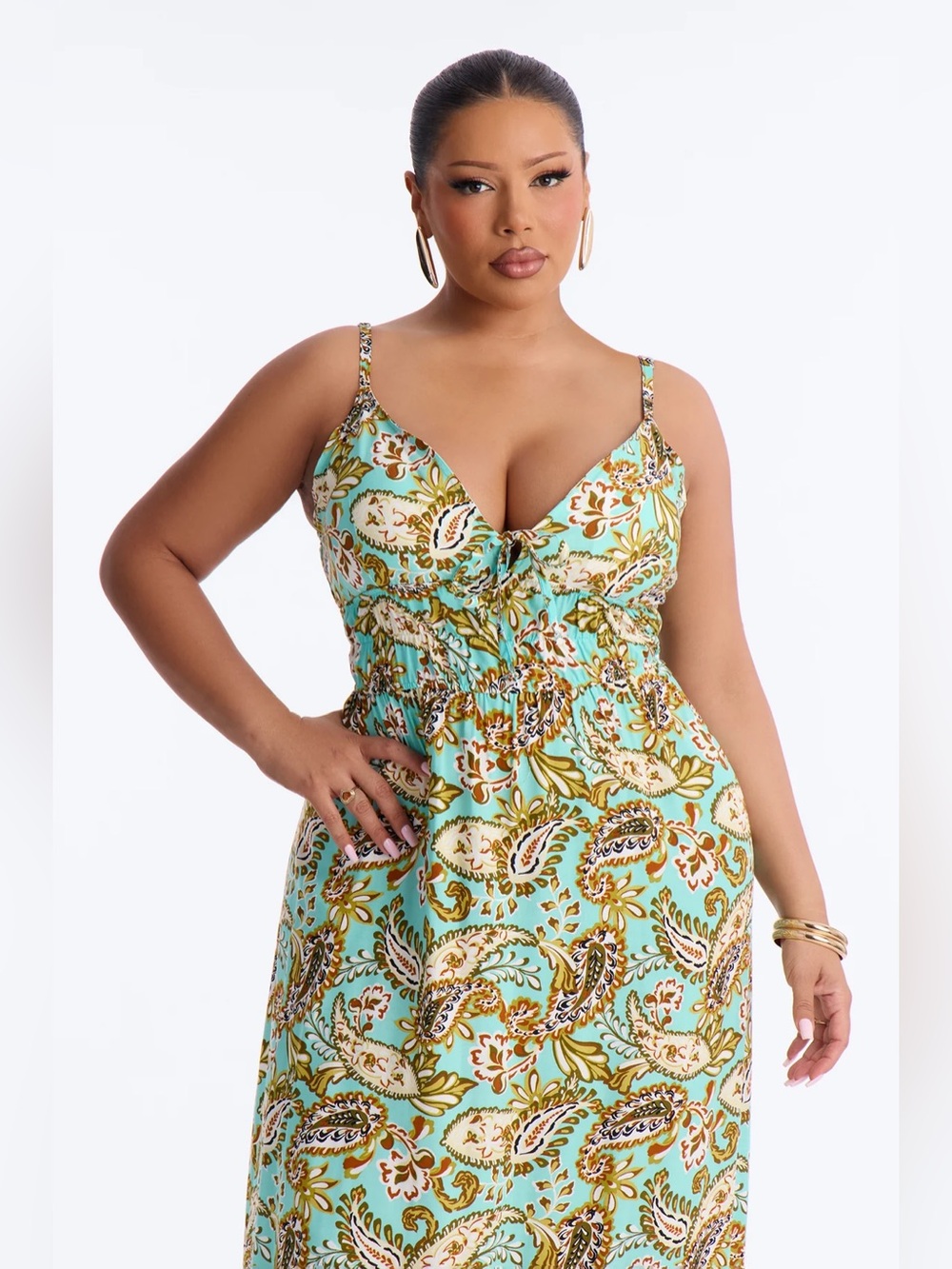 Paisley Print Maxi Dress - Picture 2 of 9